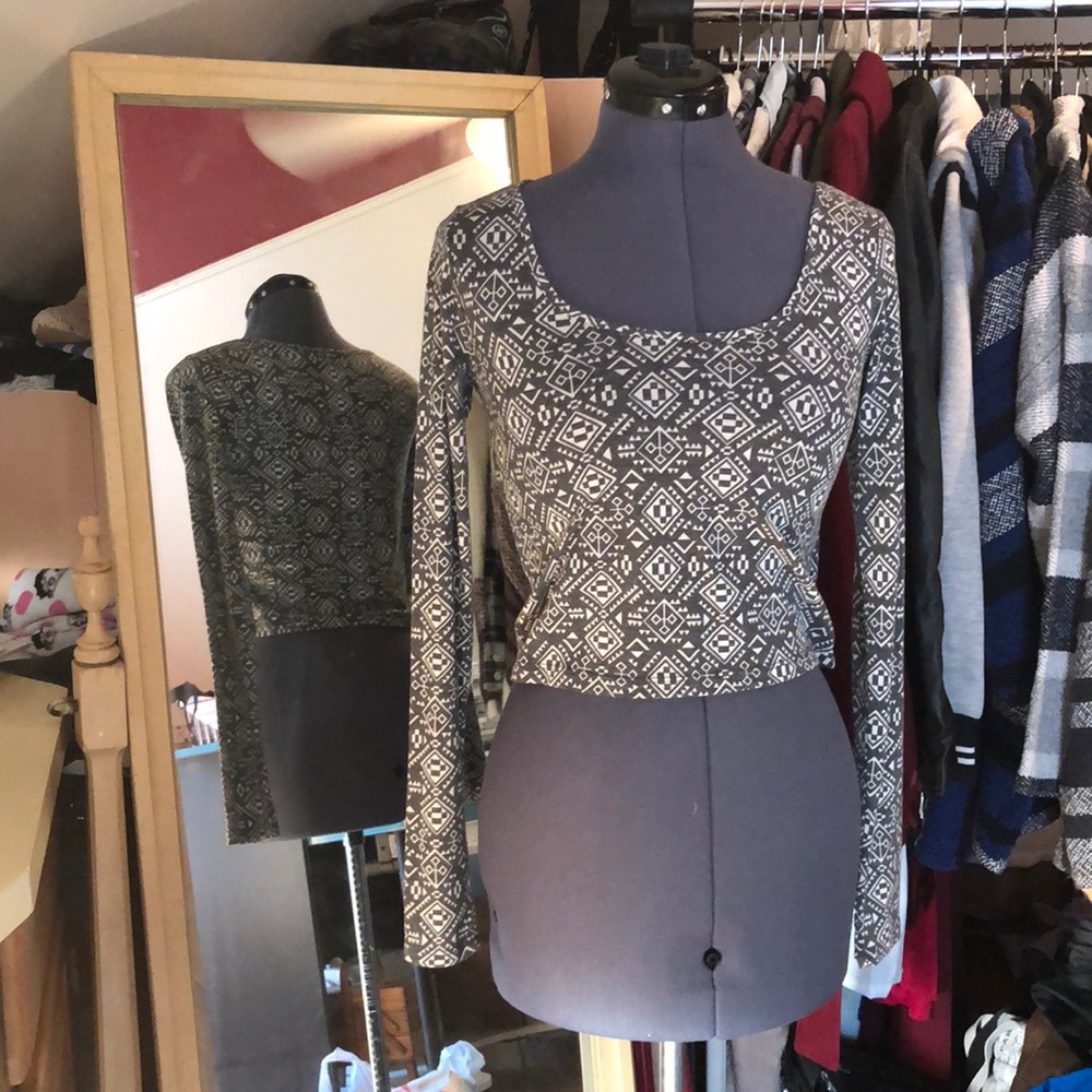 Aztec print long sleeve shirt